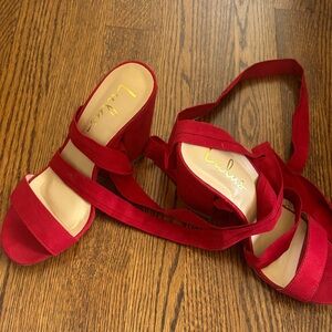 Lulu's Vibrant Red Strappy Heels